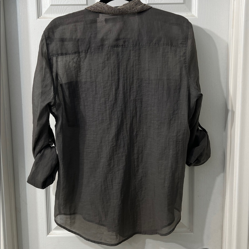 Scotch & Soda Elegant Olive Green Blouse - Picture 3 of 3